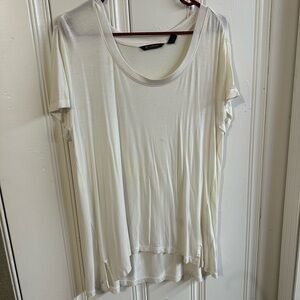 H&M Cream Asymmetrical Short Sleeve T-Shirt